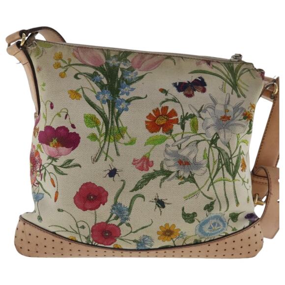 GUCCI Shoulder Bag Canvas Multicolor Gold - Picture 3 of 13